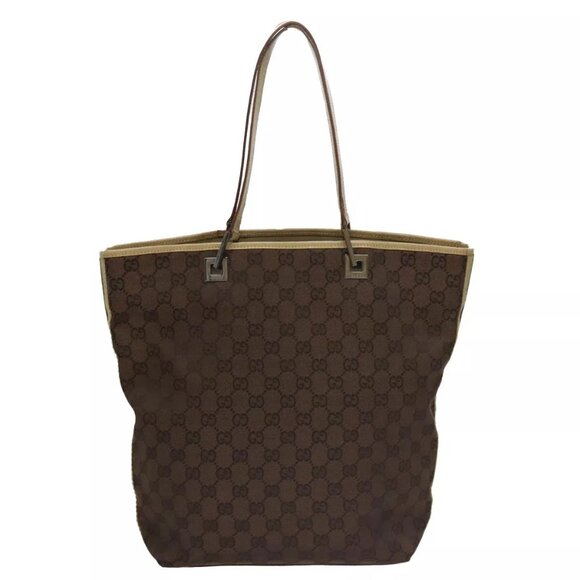GUCCI GG Canvas Sherry Line Tote Bag Brown - Picture 12 of 16